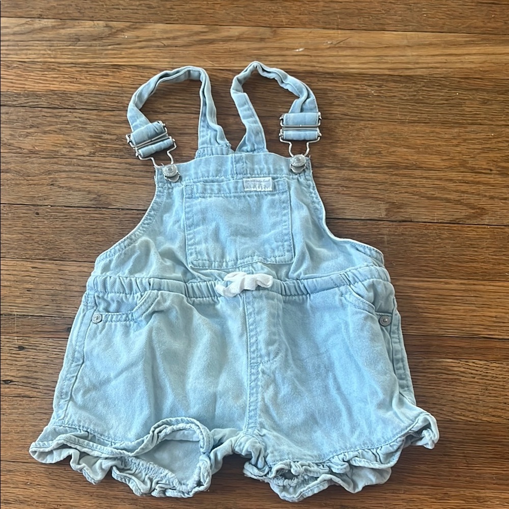 7 for all mankind. Toddler short denim overalls 4t